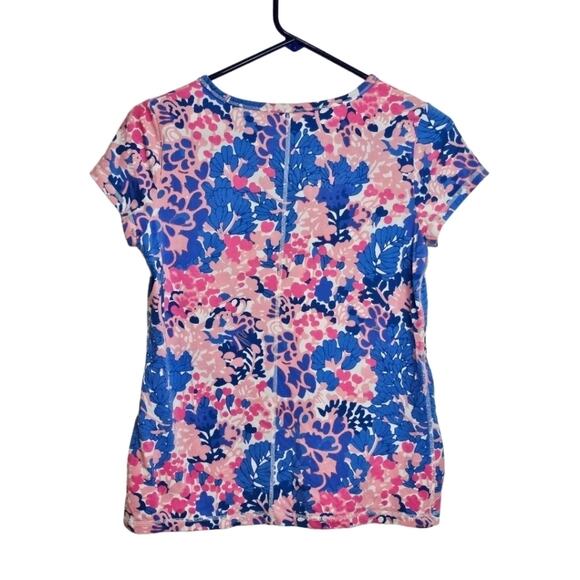 T by Talbots Floral V Neck and Capped Short Sleeve Tee Small Petite - Picture 2 of 7